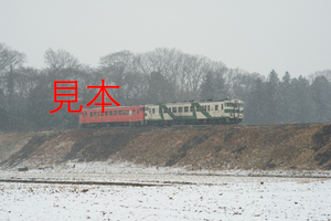 鉄道写真データ（JPEG）、00772104、キハ40系（1001）（降雪）、JR烏山線、宝積寺〜下野花岡、2017.02.09、（7360×4912）