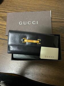 GUCCI バンブー 長財布 フラップ 薄型