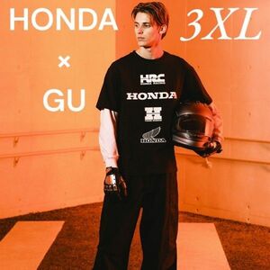 【限定サイズ 3XL】HONDA GU 2024新作 コラボ Tシャツ 黒 3XL ユニセックス