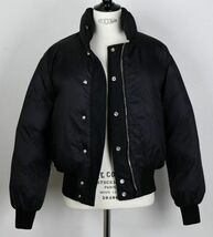 ALEXANDER McQUEEN アレキサンダーマックイーン Short Padding Jacket 36 中綿 ロゴ フード ボンバー ジャケット 672752 QEADE 黒 b7855_画像8