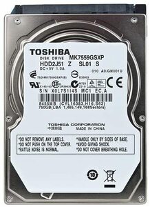 TOSHIBA HDD 東芝 2.5 MK7559GSXP 750GB SATA 5400RPM 内蔵ハードディスク 送料無料　新品