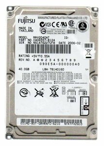 ★中古動作品★2.5インチ fujitsu ノート用HDD 40GB　IDE ハードディスク　mhv2040at 4200RPM★送料無料★初期保障あり