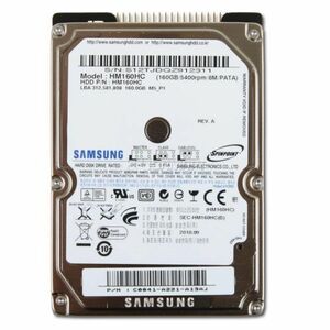 ★中古動作品★2.5インチ ノート用HDD 160GB　SAMSUNG　IDE ハードディスク　HM160HC ★送料無料★初期保障あり