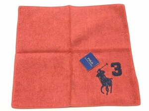 送料無料 未使用 ポロ ラルフローレン タオルハンカチ レッド系 ポニー刺繍 ◇ レディース POLO RALPH LAUREN 赤 ▼シト0/6C