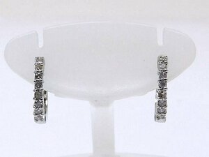 3F Pt900 プラチナ フープ ピアス ☆ ダイヤ 0.05/0.05ct レディース アクセサリー □6C ニニ10