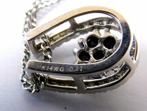 K14 WG ホワイトゴールド ネックレス ☆ ダイヤ ブラックダイヤ 0.41ct トップ レディース アクセサリー □6C マム100_画像4