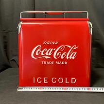 美品 Coca-Cola コカコーラ クーラーボックス TRADE MARK ICE COLD ピクニックストレージ レッド アンティーク コレクション _画像3