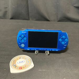 SONY PlayStation Portable PSP PSP-3000 本体 ブルー ソフト 付き 動作確認済み 初期化済み プレイステーション ポータブル ワンピース