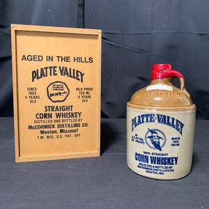 未開栓 PLATTE VALLEY プラット ヴァレー コーン ウイスキー 陶器ボトル 750ml 40% 木箱入り 古酒 お酒 