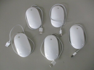 Apple Mighty Mouse A1152 純正品 有線 USB マウス 5個セット 中古動作品【A-30】