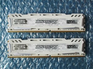 crucial BALLISTIX SPORT 16GB×2枚 計32GB DDR4 2400MHz 1.2V 中古動作品 デスクトップ メモリ 【DM-771】