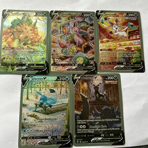 ポケモンカード リーフィアv sr エーフィv sr ニンフィアv sr グレイシアv sr ブラッキーv sr 展示用 海外製