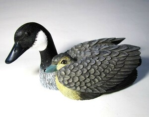 稀少★アンティーク 美品★カナダ製 Heritage Artists J.B.Garton ミニ デコイ カナダガン 親子 Decoy ガン カモ 水鳥 ディスプレイ 置物★