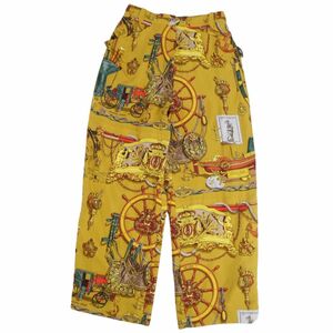  beautiful goods Vintage Hermes HERMES pants long pants total pattern silk 100% bottoms lady's France made 40 multicolor cf03os-rm04e26991