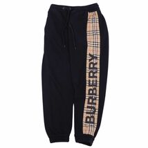 美品 バーバリー BURBERRY スウェット パンツ ロングパンツ ジョガーパンツ チェック柄 ロゴ ボトムス メンズ M 黒 cf03ot-rm11f09260_画像4