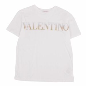 美品 ヴァレンティノ VALENTINO Tシャツ カットソー 半袖 ショートスリーブ ロゴ スパンコール トップス レディース XXS cf03oe-rm11f09267