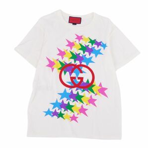 美品 グッチ GUCCI Tシャツ カットソー 半袖 ショートスリーブ GGロゴ インターロッキング スター トップス メンズ XS cf03oe-rm11f09276の画像1