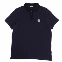 モンクレール MONCLER シャツ ポロシャツ 2021年 半袖 ショートスリーブ ロゴ 鹿の子 トップス メンズ M ネイビー cf03oe-rm11f09287_画像1