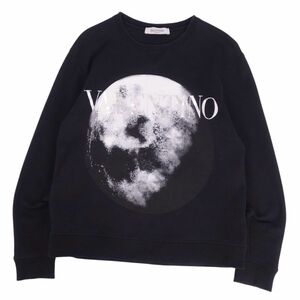 美品 ヴァレンティノ VALENTINO スウェット トレーナー ロングスリーブ ロゴ ムーン 月 トップス メンズ M ブラック cf03oe-rm11f09294