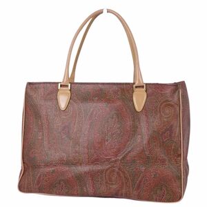  Etro ETRO bag tote bag handbag peiz Lee pattern PVC bag lady's Italy made Brown cf03om-rm05f09334