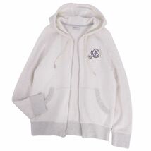 美品 モンクレール MONCLER スウェット パーカー ジップアップ ロゴワッペン アウター メンズ S アイボリー cf03oe-rm11f09283_画像2