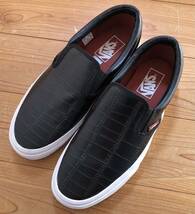 ★VANS/バンズ Slip-On/スリッポン 黒/ブラック クロコ型押し レザー 海外限定モデル 26cm_画像2