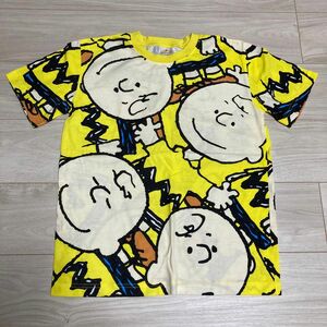 美品 USJ チャーリーブラウン 半袖 Tシャツ 総柄