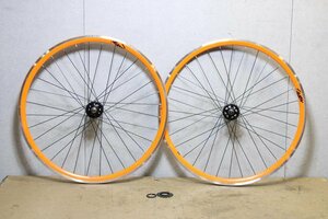 ○Charge Bikes チャージバイクス クリンチャー 固定ギア ピストホイールセット 超美品 オレンジ