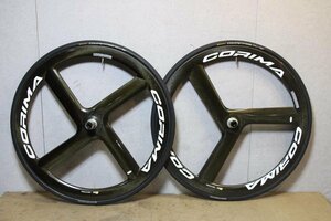 ○CORIMA コリマ HM 3スポーク/4スポーク DISC シマノフリー 11s対応 チューブラー カーボンバトンホイール 超美品