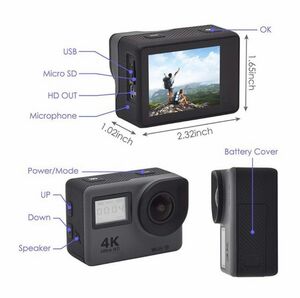 4K アクションカメラ新品　 1200万画素高解像度 Android iPhone対応 多言語メニュー