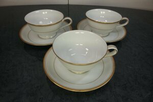 ♪美品★NORITAKE CHINA/ノリタケ チャイナ★カップ＆ソーサー×3客　GOLDART 5290　JAPAN