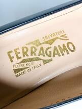 ★Ferragamo フェラガモ レディース パンプス サイズ7 24.5cm ヒール6.5cm ネイビー レザー DE 38972 C67 7 D 女性用 紺_画像7