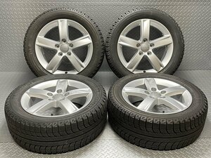 【中古】アウディ A4純正 16x6J+50 5穴112 205/55R16 ミシュラン Xアイス ハブ径57 球面座 A3(8P)ゴルフ パサートGETジェッタ等(23030144)$