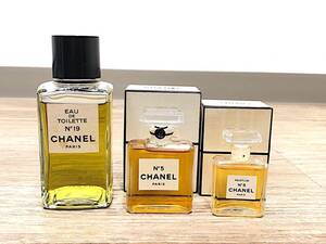 3/165【傷・汚れ有り】 CHANEL シャネル 香水 まとめ ３点 オードトワレ №19 100ml №5 ミニボトル ミニ香水 