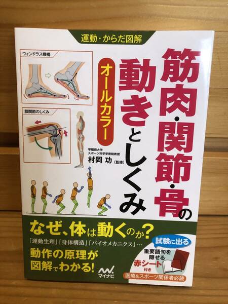 ※送料込※「運動・からだ図解　筋肉・関節・骨の動きとしくみ　オールカラー　村岡功　マイナビ」古本