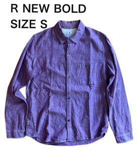 【送料無料】中古 R NEW BOLD アールニューボールド PAUL SMITH 長袖シャツ 麻混 パープル サイズS