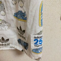 adidas originals アディダス オリジナルス S24518 2015年製 総柄 ボタンダウンシャツ 半袖 スーパースター スタンスミス M ホワイト(白)_画像5