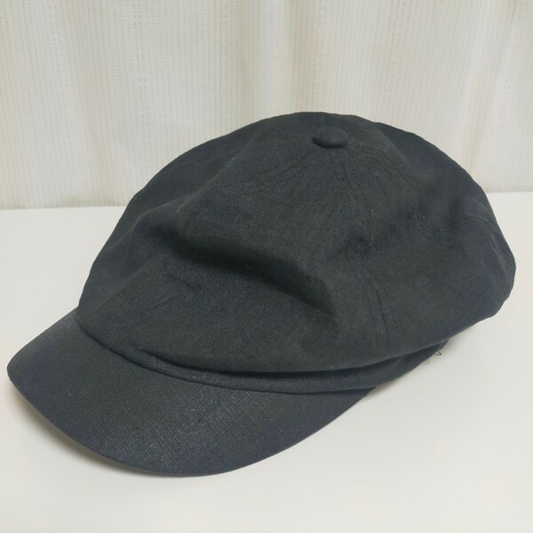 BLACKSIGN ブラックサイン リネン キャスケット 帽子 キャップ 38 ブラック(黒）