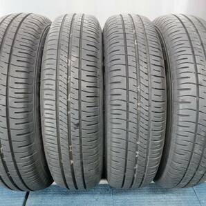 ★8-8.5分山★20年製★ ダンロップENASAVE EC204 155/80R13 社外ホイール 13×4J +42 4H-100 4本セット E374の画像2