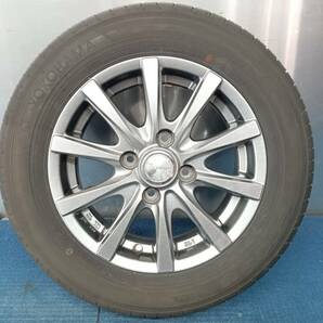 ★9-9.5分山★19年製★ ヨコハマECOS ES31 155/70R13 社外ホイール 13×5J +35 4H-100 4本セット E474の画像4