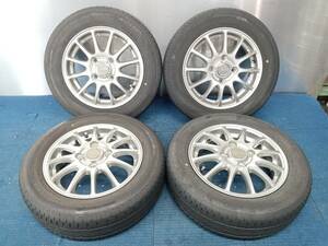 ★7-8分山★20年製★ ブリヂストンNEXTRY 155/65R13　社外ホイール 13×4J +42 4H-100 4本セット 軽自動車等　E475