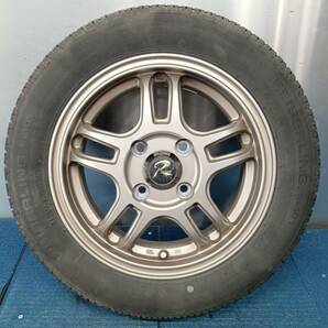 ★8-8.5分山★20年製★ SEIBERLING SL101 155/65R13 社外ホイール 13×4.5J +42 4H-100 4本セット 軽自動車等 E476の画像5