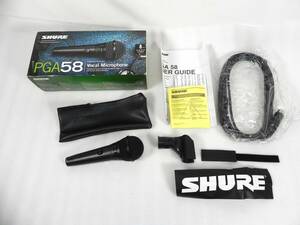 [R558]☆未使用★SHURE シュア ダイナミックボーカルマイク PGA58-QTR 付属品付