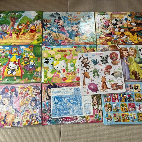 ピクチュアパズル　台紙付きパズル　10枚　ディズニー　子供用　キティ　プリキュア　子供向け　子供用