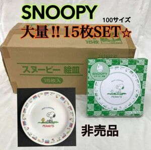 非売品 SNOOPY 絵皿 15枚 1箱 セット 【商品説明必読】スヌーピー PEANUTS WOODSTOCK 洋食器