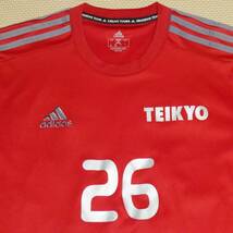 ★帝京第三高校サッカー部 ユニフォーム3点セット XO・Oサイズ レッド/グレー★ adidas アディダス 高校サッカー_画像3