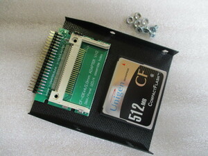 ●NEC PC-9801/9821ノート内蔵HDDパック用HDD(44ピン)●IDE CF変換アダプタ+CFカード512MB●絶縁-脱落防止カバー付●PC-9821Ne2で確認済み