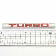 【送料無料】TURBO ターボ ロゴ クロームメッキ レッド 赤文字 エンブレム 外装 内装 車 カスタムパーツ 汎用品 翌日発送_画像2