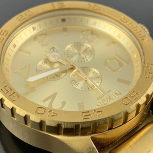 [A1278]1円～☆メンズ腕時計 クォーツ ニクソン NIXON クロノグラフ THE51-30 ゴールドカラー 動作品の画像10