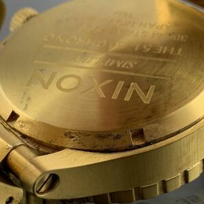 [A1278]1円～☆メンズ腕時計 クォーツ ニクソン NIXON クロノグラフ THE51-30 ゴールドカラー 動作品の画像6